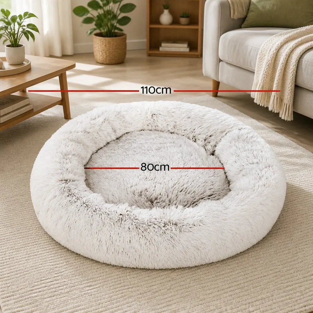 Pet Bed Polyester Extra Large White Brown