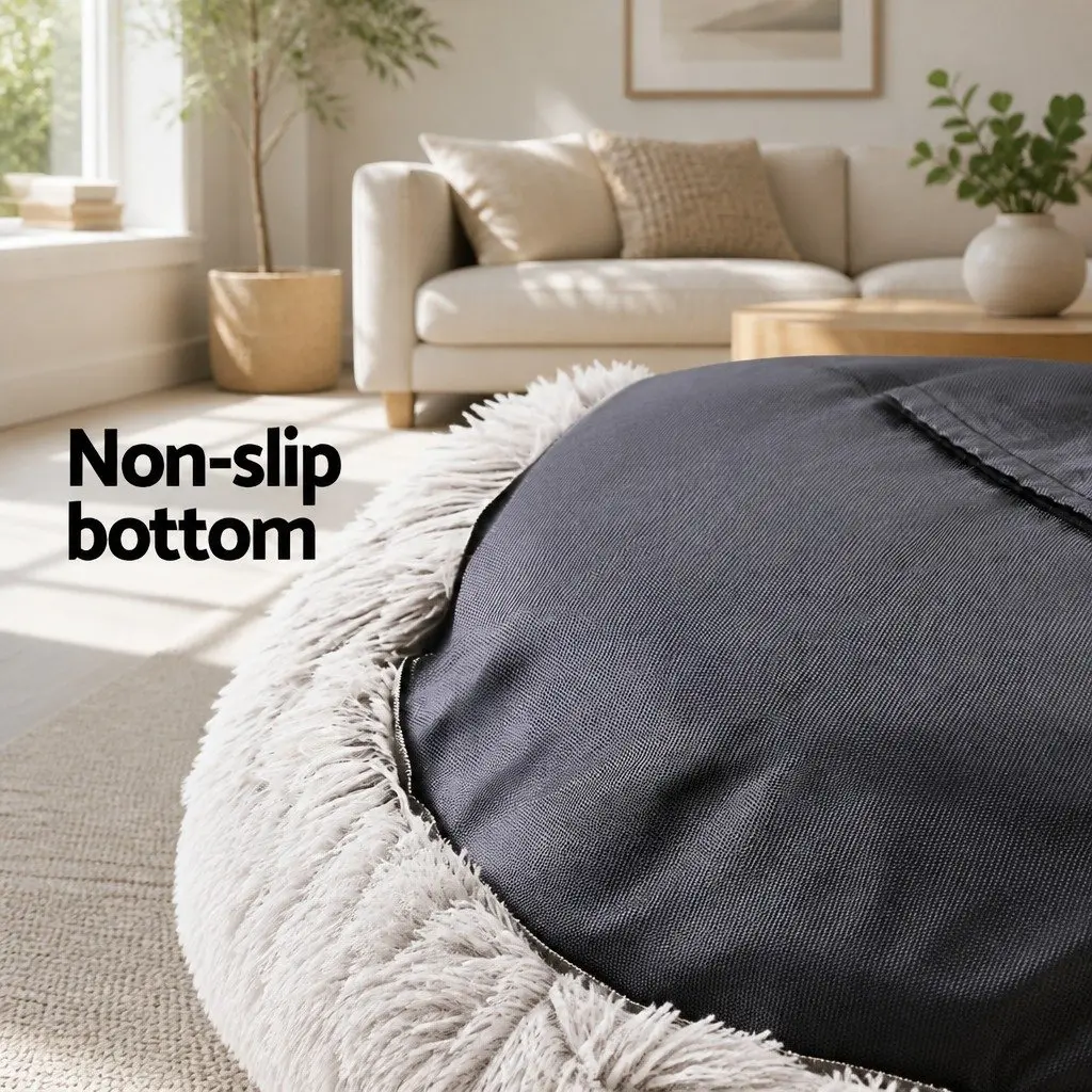 Pet Bed Polyester Extra Large White Brown