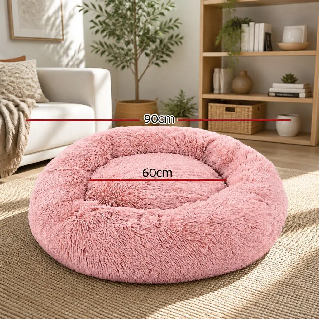 Large Pet Bed Polyester 90cm Pink