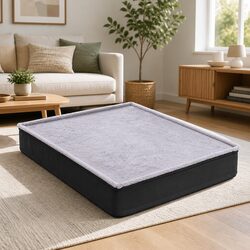 Calming Grey Pet Bed with High-Density Foam Support