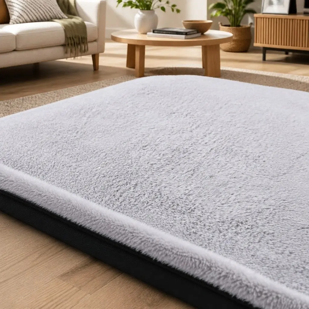 Calming Grey Pet Bed with High-Density Foam Support