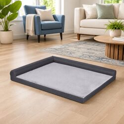 Pet Bed Plush Cushion Egg Crate Large Sofa Platform Grey Removable Washable