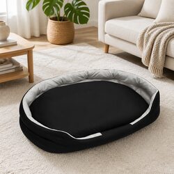 Premium XXL Dog Bed with Washable Cover, Black 130x90x26cm