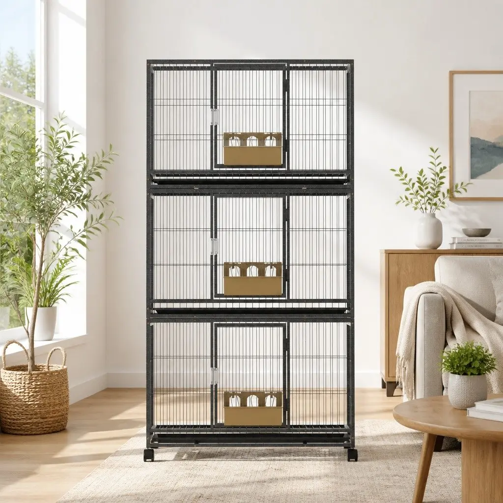 Bird Cage Powder-coated Iron Large Black