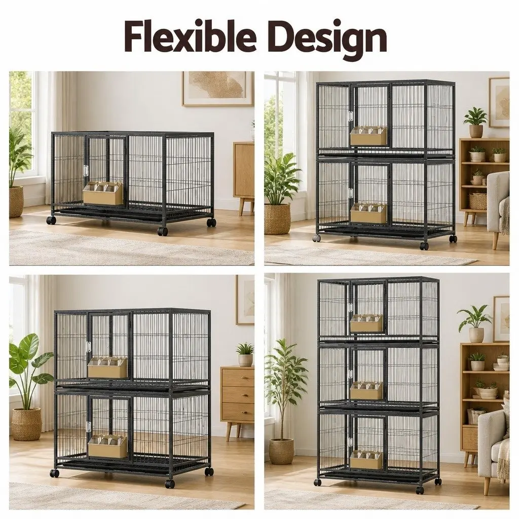 Bird Cage Powder-coated Iron Large Black