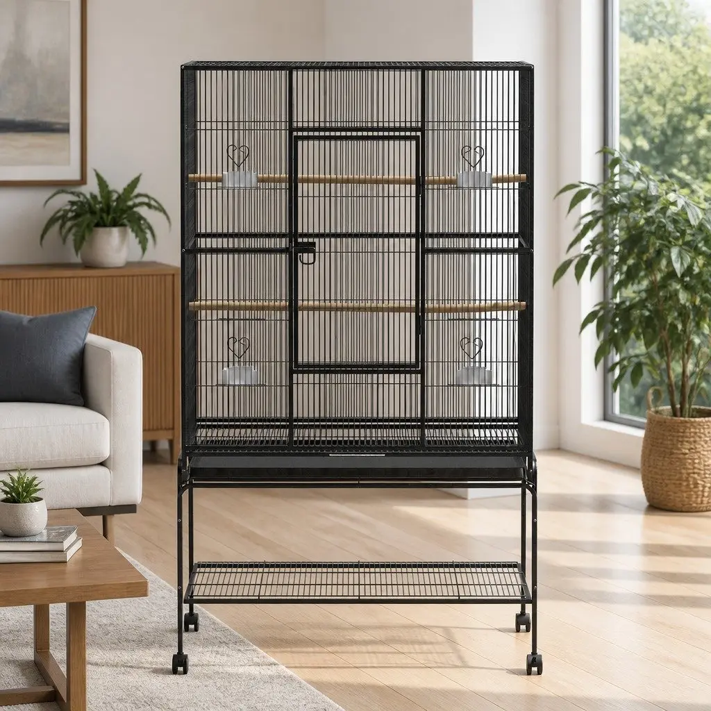Black Bird Cage Aviary with Easy Assembly