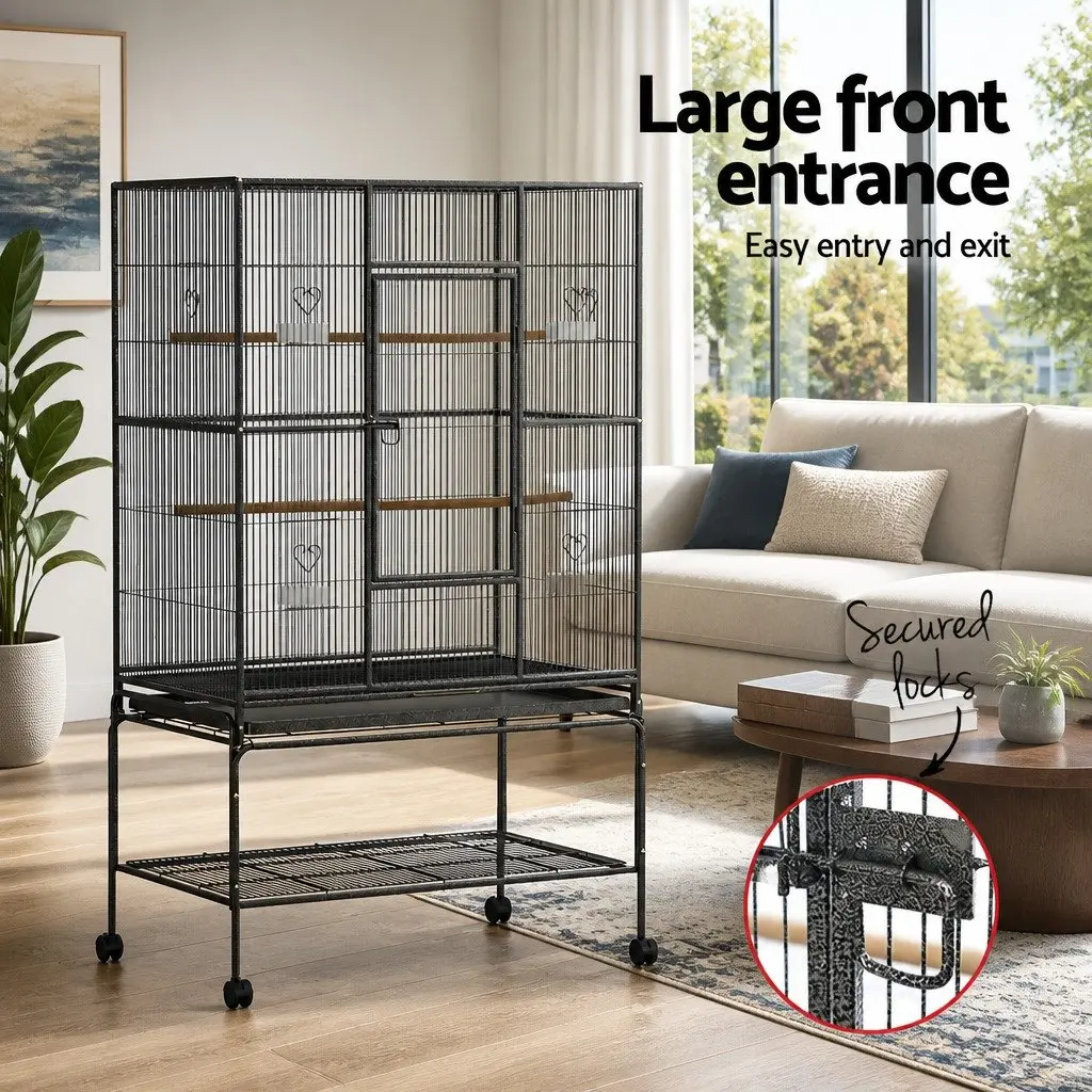 Bird Cage Powder-coated Wrought Iron 138cm Black