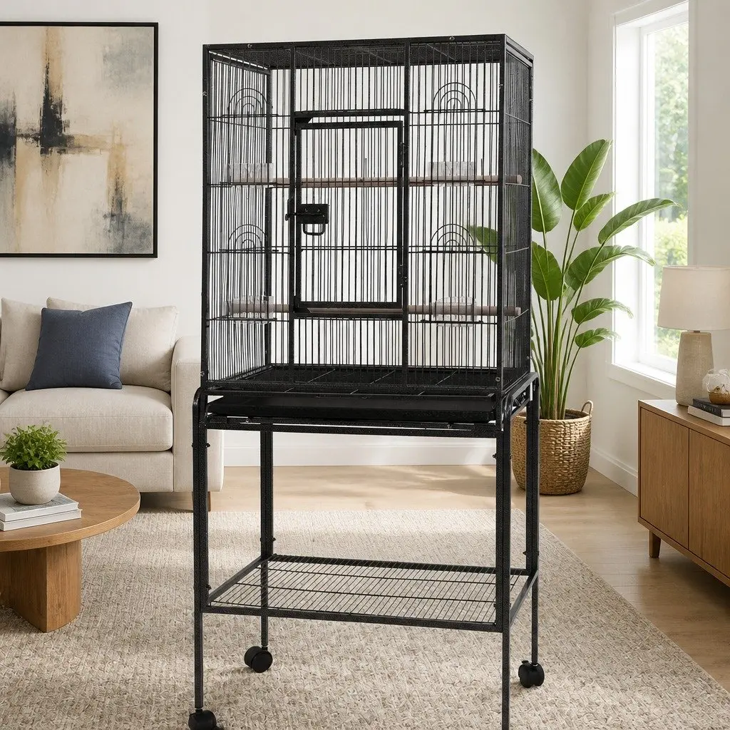 Bird Cage Wrought Iron 144cm Black