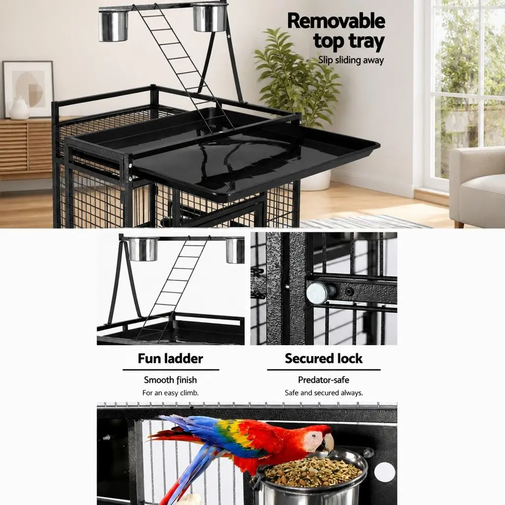 Bird Cage Wrought Iron 173cm Black