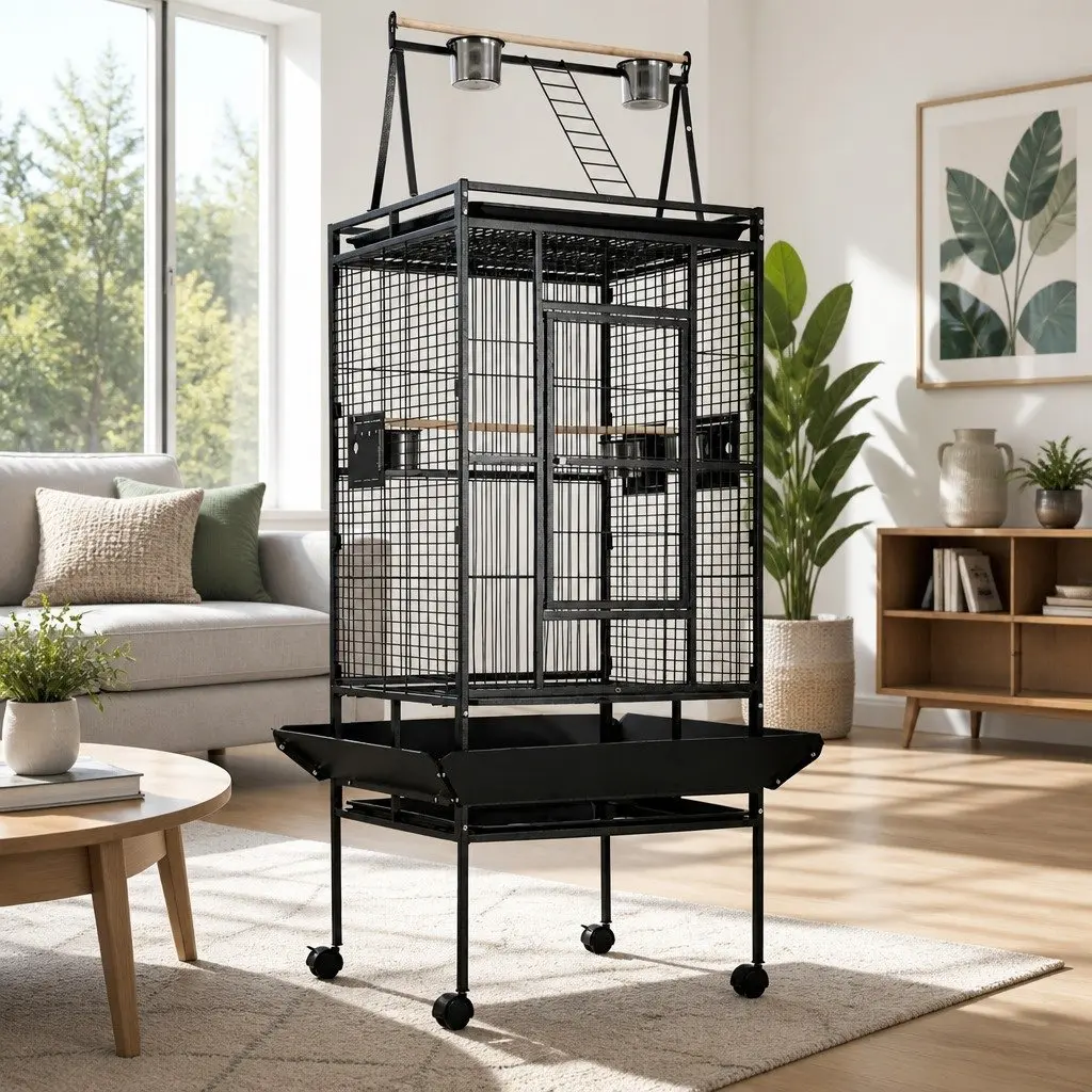 Bird Cage Wrought Iron 173cm Black