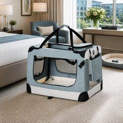 Durable 2XL Soft Pet Carrier for Travel - Blue