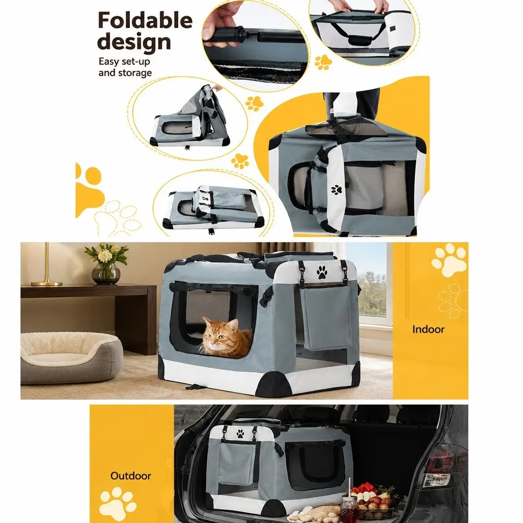 Pet Carrier 600D Oxford Cloth 90x61CM Portable Foldable 2XL Blue