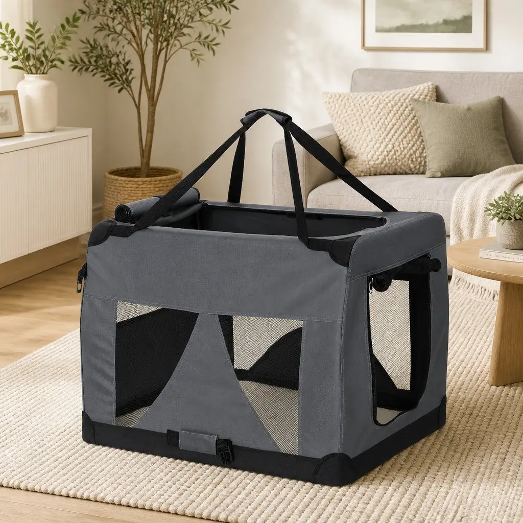 Pet Carrier 600D Oxford Cloth 82x58cm Grey