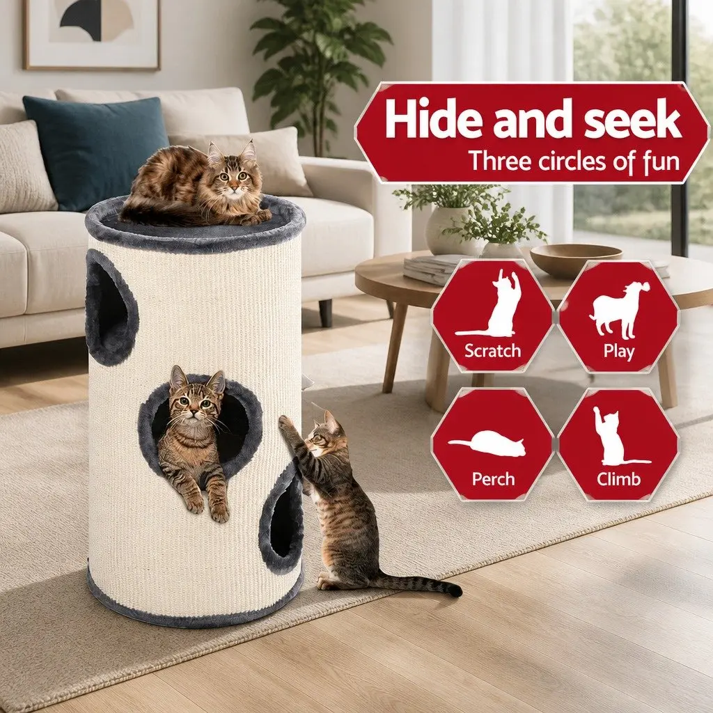 Multi-Level Cat Tree 70cm with Hideouts and Toys