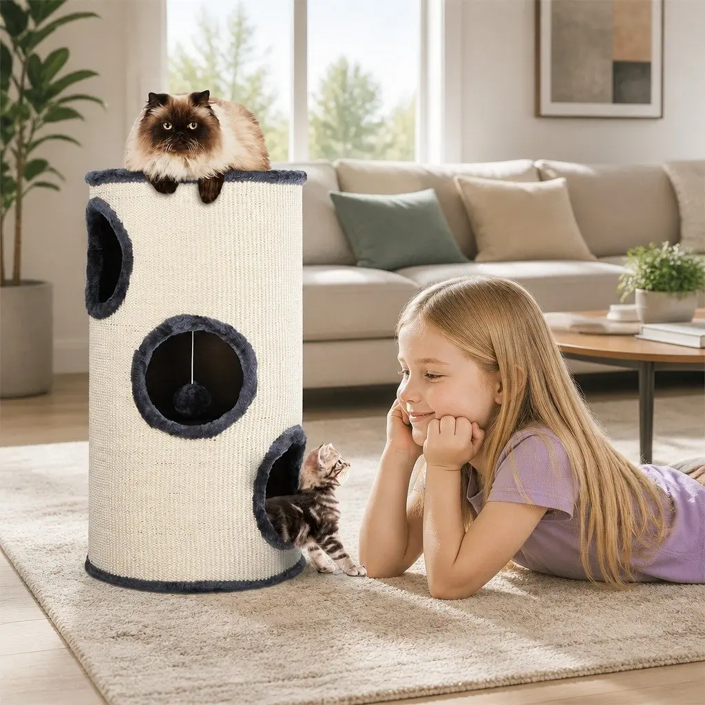 Multi-Level Cat Tree 70cm with Hideouts and Toys