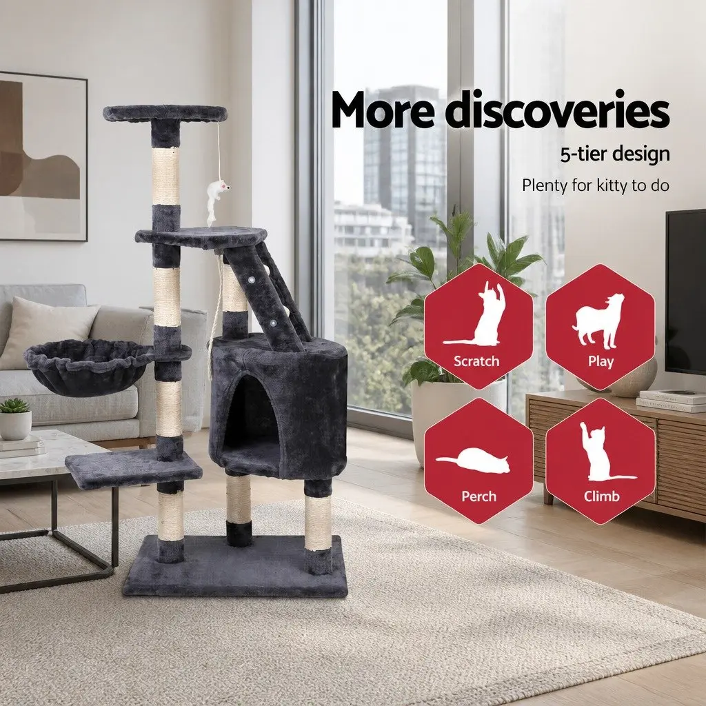 Cat Tree Tower 120cm with Scratching Post and Hammock