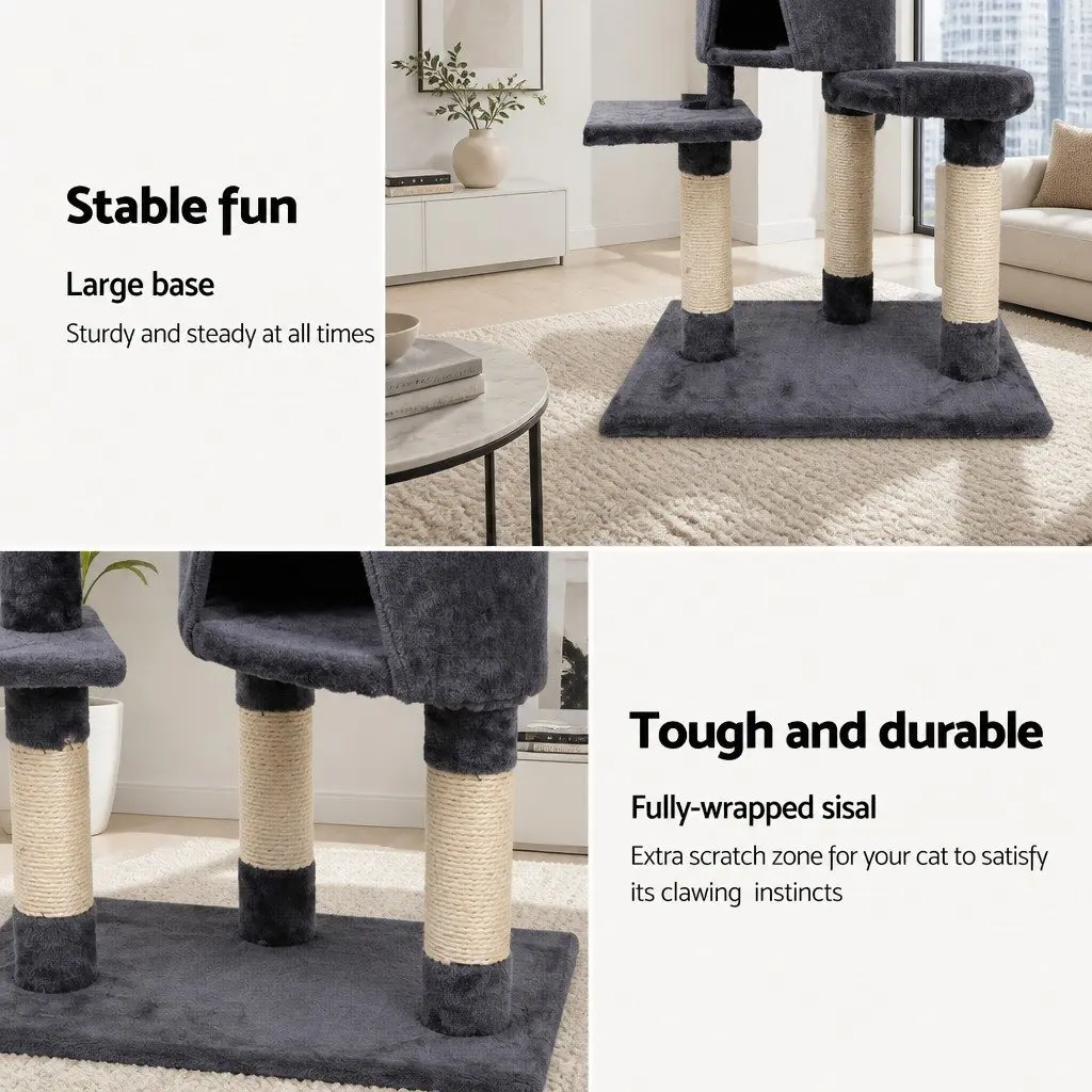 Cat Tree Tower 120cm with Scratching Post and Hammock