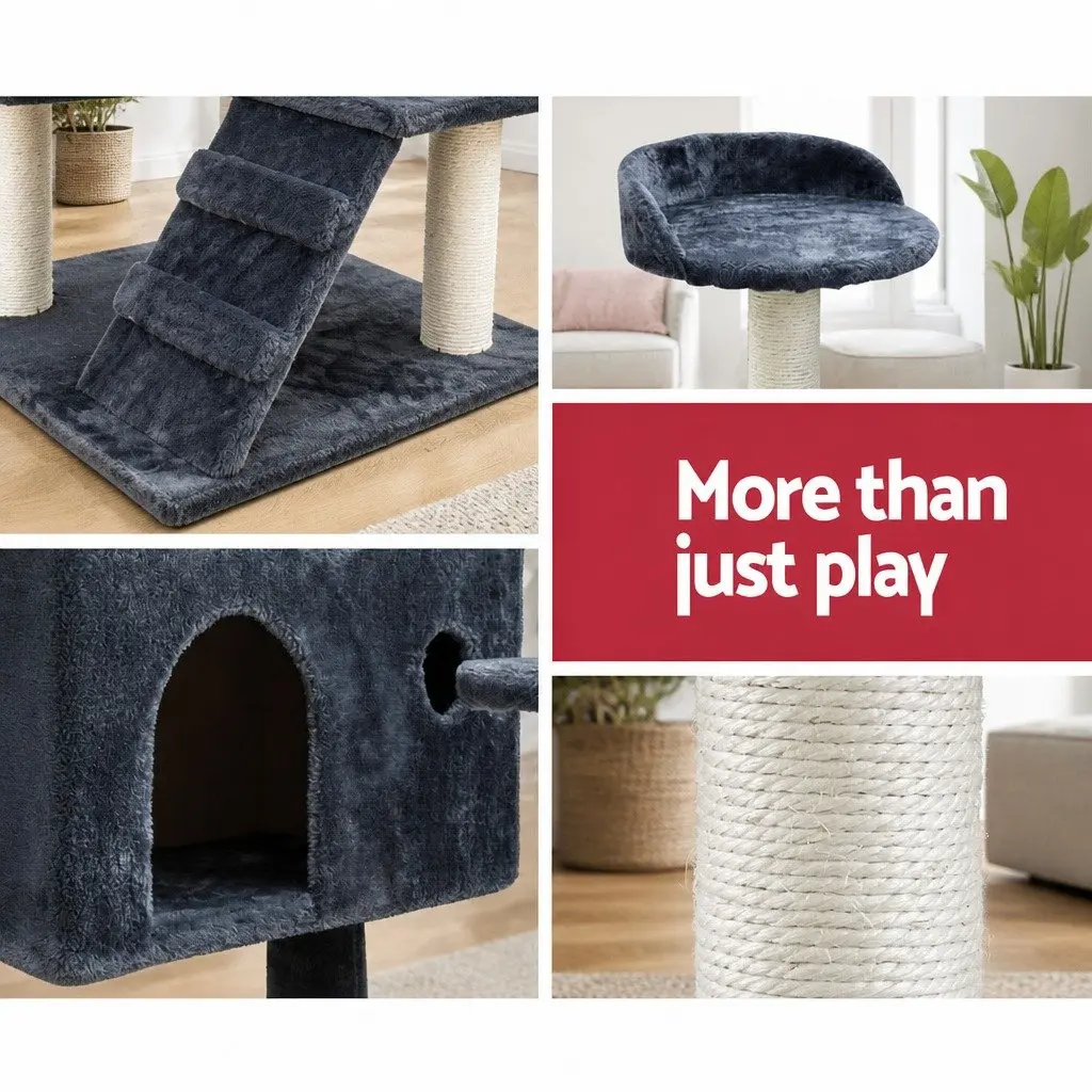 134cm Cat Tree with Plush Bed and Scratching Post