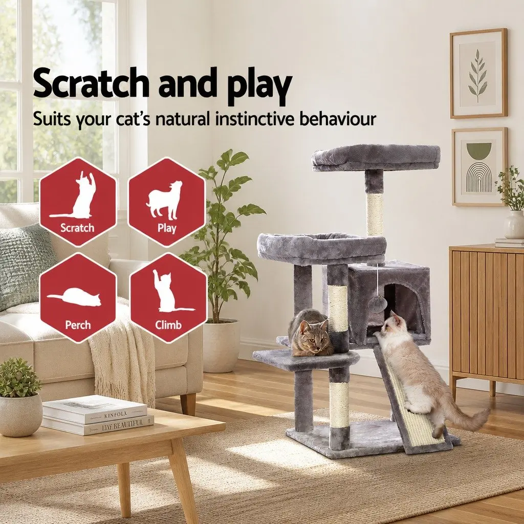 Multi-Level Cat Tree with Scratching Posts Grey