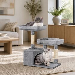 Durable Multi-Level Cat Scratching Post - 69cm Grey