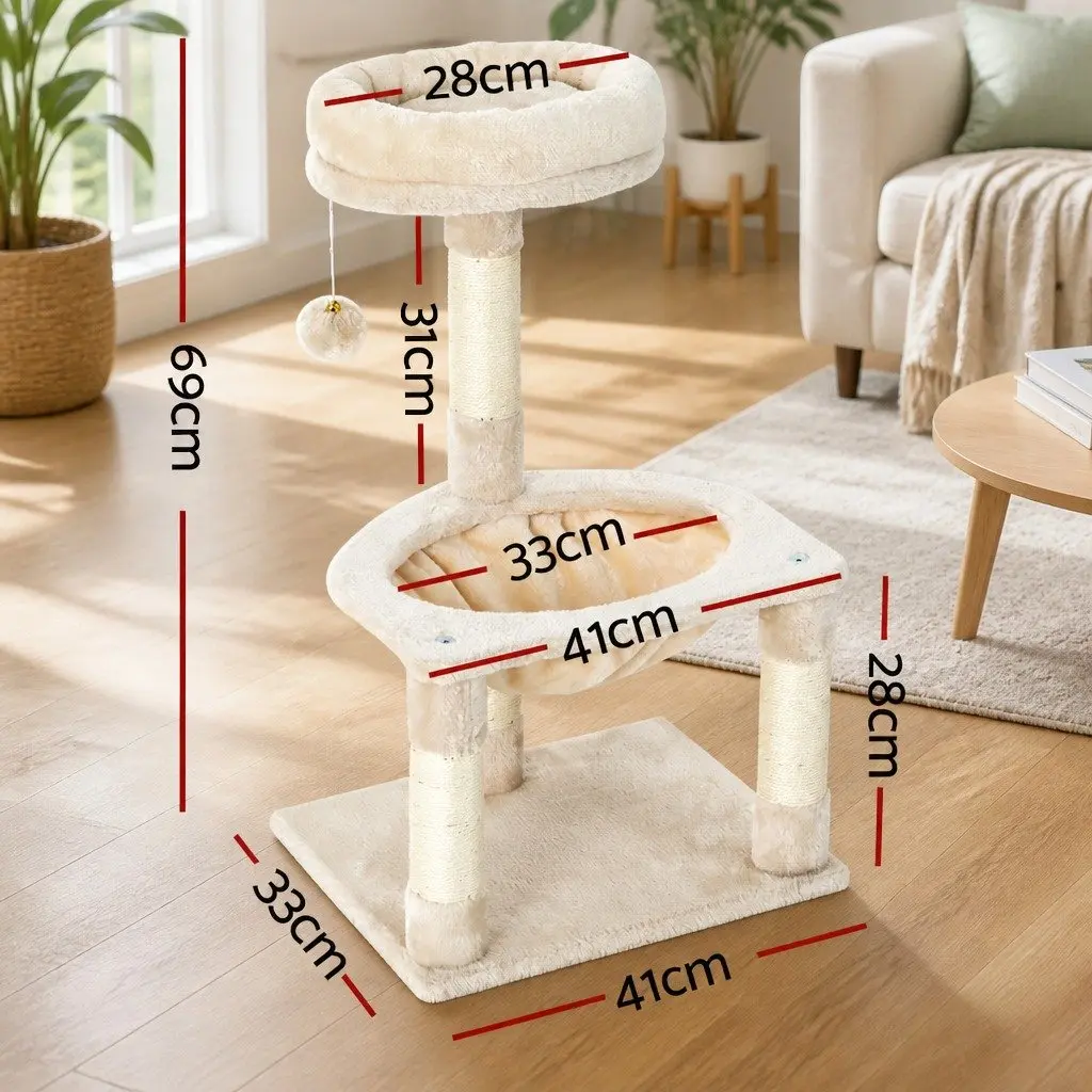 Cat Scratching Post Tree Tower with Hammock