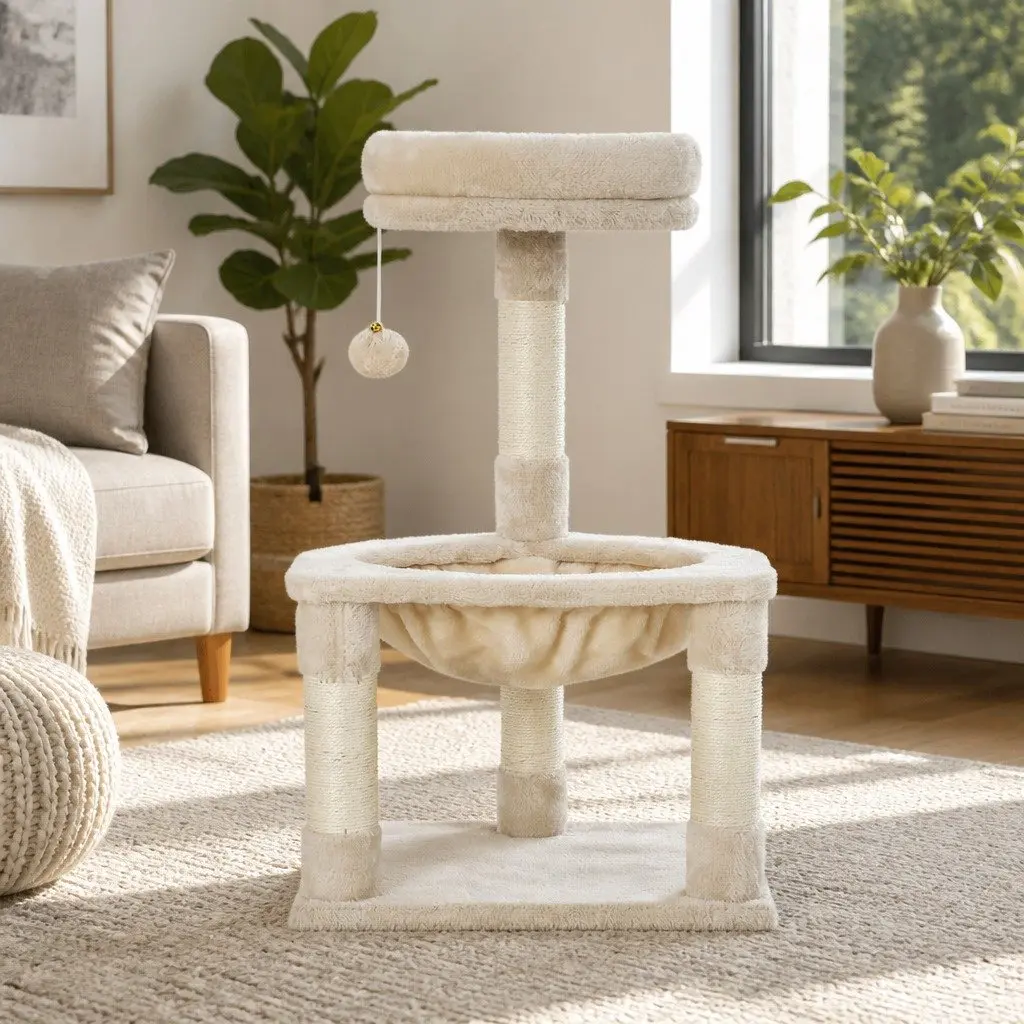 Cat Scratching Post Tree Tower with Hammock