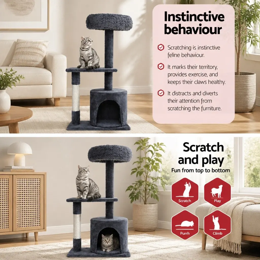 Multi-Level Cat Tree 94cm with Scratching Post and Condo