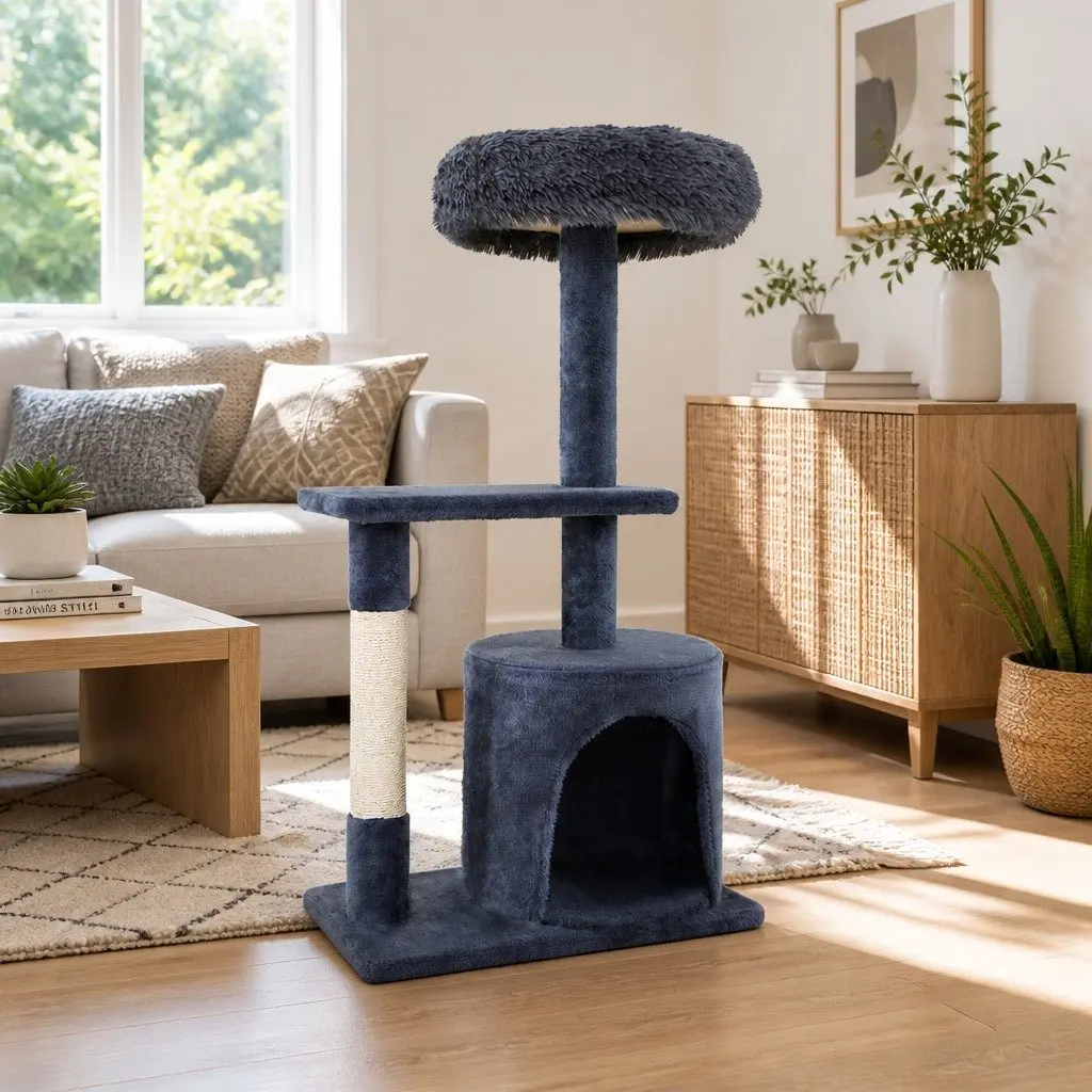 Multi-Level Cat Tree 94cm with Scratching Post and Condo