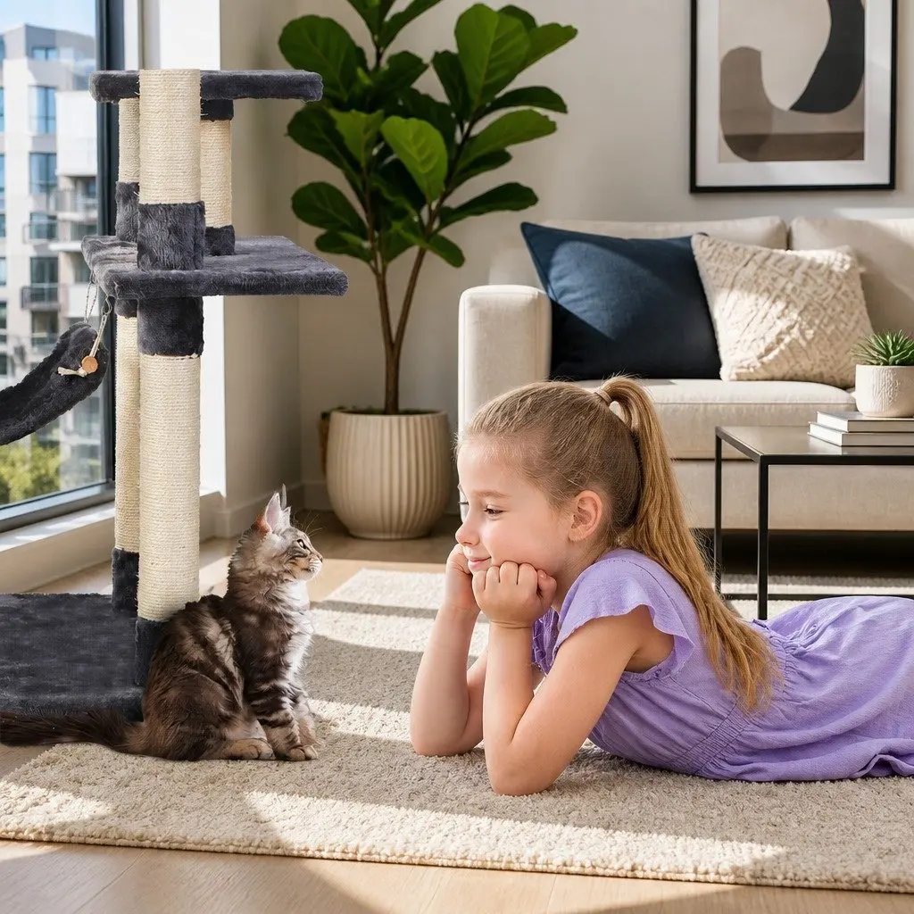 Multi-Level Cat Scratching Post 184cm