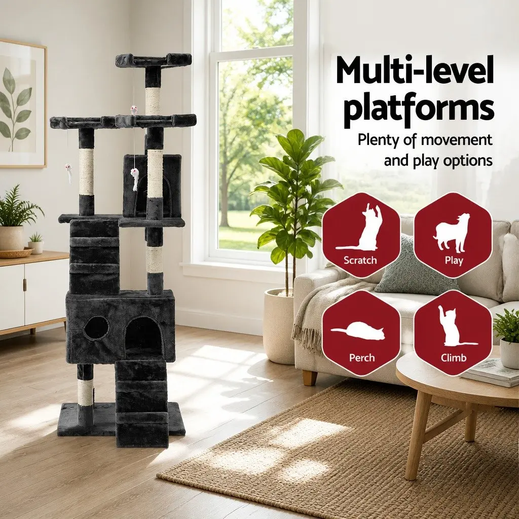 180cm Cat Tree Tower with Scratching Posts