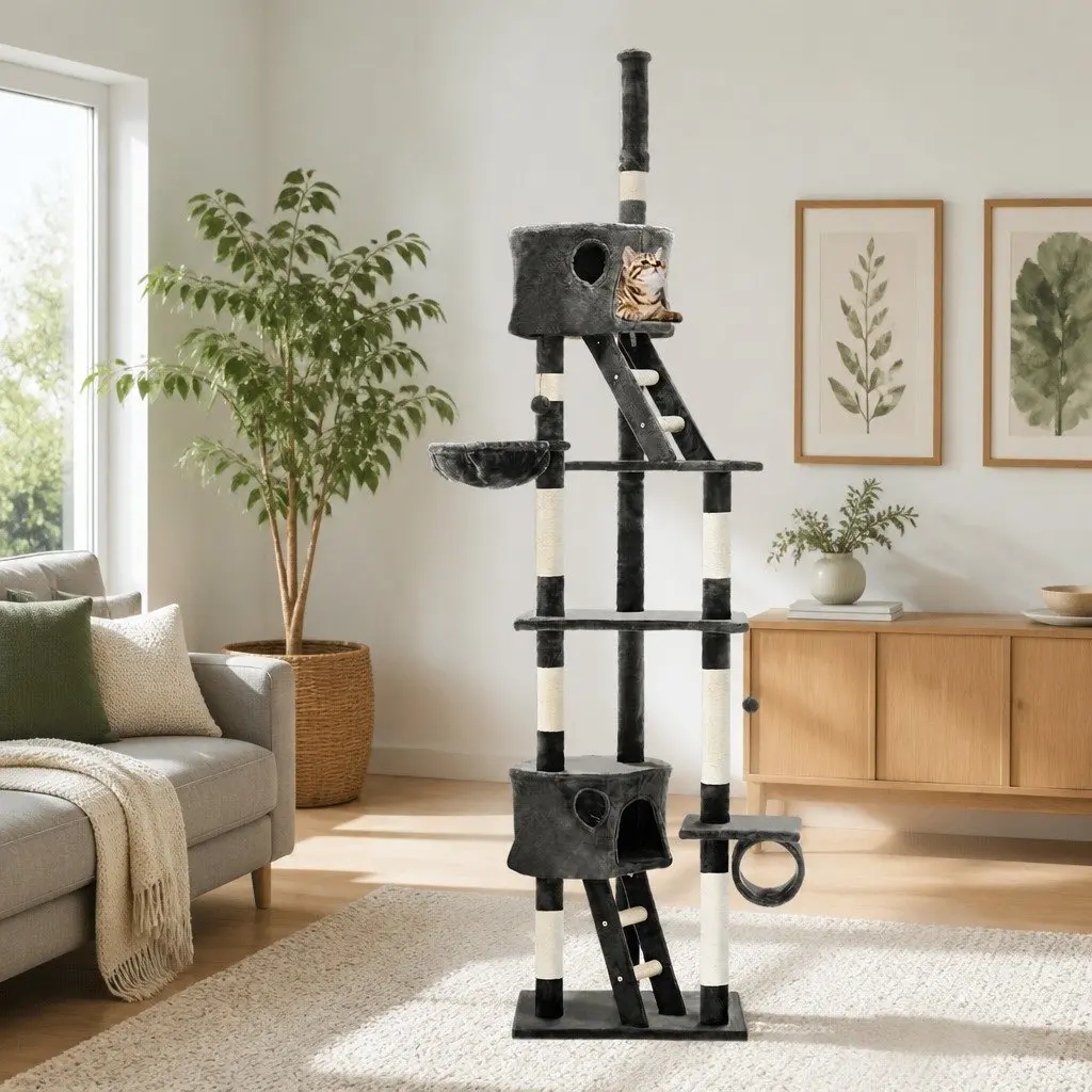 260cm Cat Tree Tower with Multi-Level Platforms