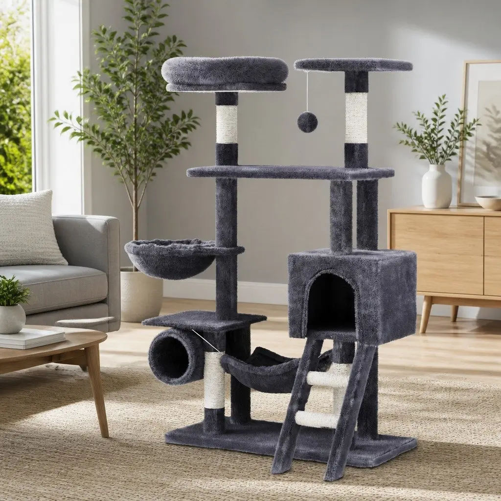 144cm Multi-Level Cat Tree with Scratching Post