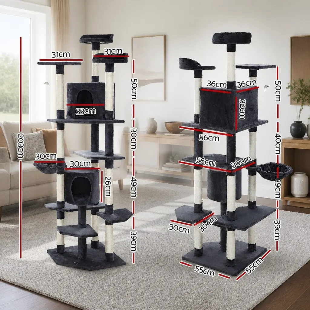 Multi-Level Cat Tree Tower with Scratching Post