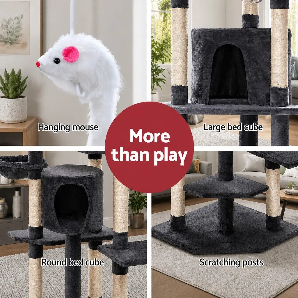 Multi-Level Cat Tree Tower with Scratching Post