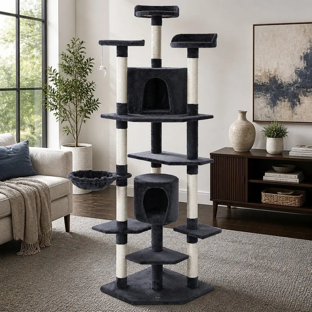 Multi-Level Cat Tree Tower with Scratching Post