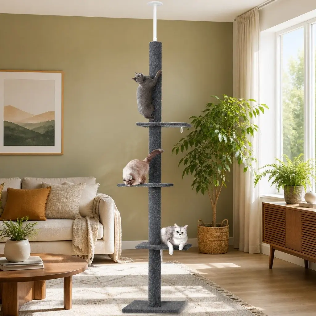Cat Tree with 4 Platforms and Adjustable Height