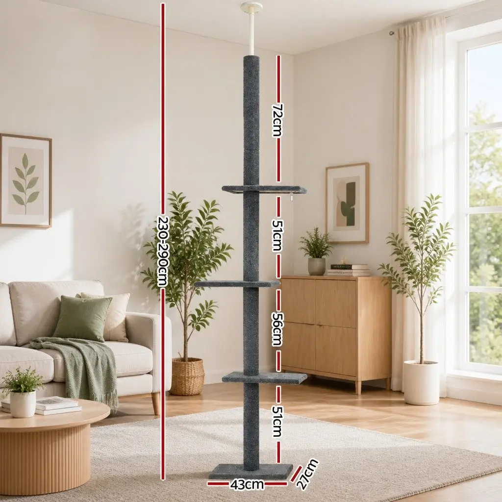 Cat Tree with 4 Platforms and Adjustable Height