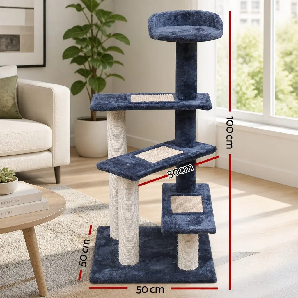 Cat Scratching Post Tree 100cm Tower with Platforms