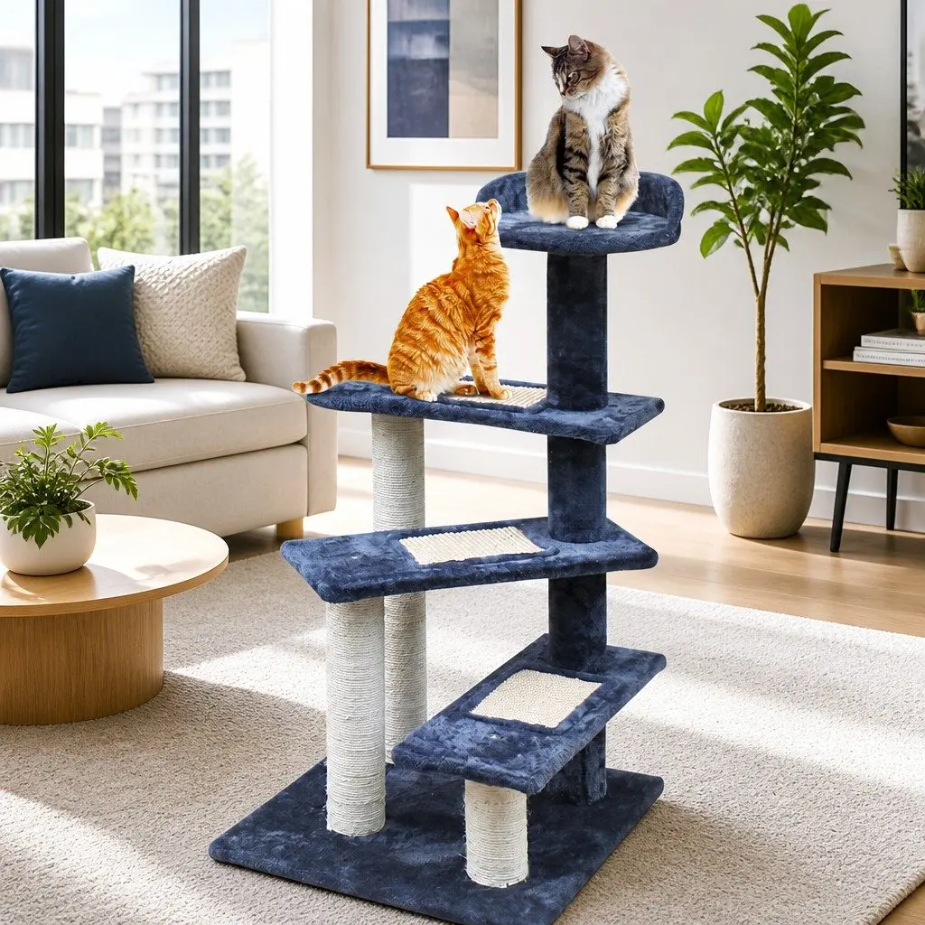 Cat Scratching Post Tree 100cm Tower with Platforms