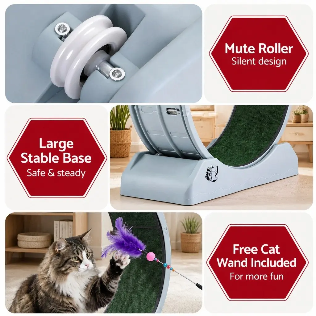 Cat Exercise Wheel Treadmill with Mute Roller