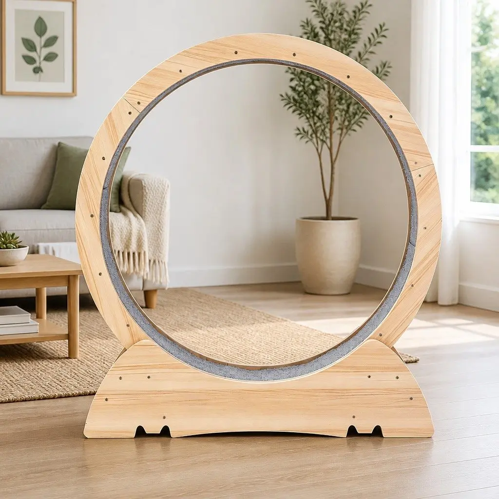 Cat Exercise Wheel MDF 91cm Natural Large Indoor Treadmill