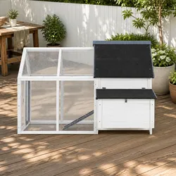 Sturdy Wooden Rabbit Hutch and Chicken Coop 166cm x 120cm x 112cm