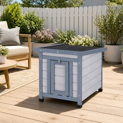 Wooden Outdoor Cat House and Small Animal Shelter