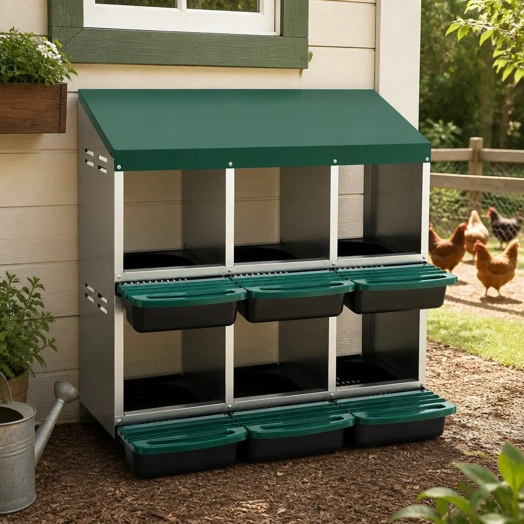 Chicken Nesting Box with 6 Holes for Easy Egg Collection