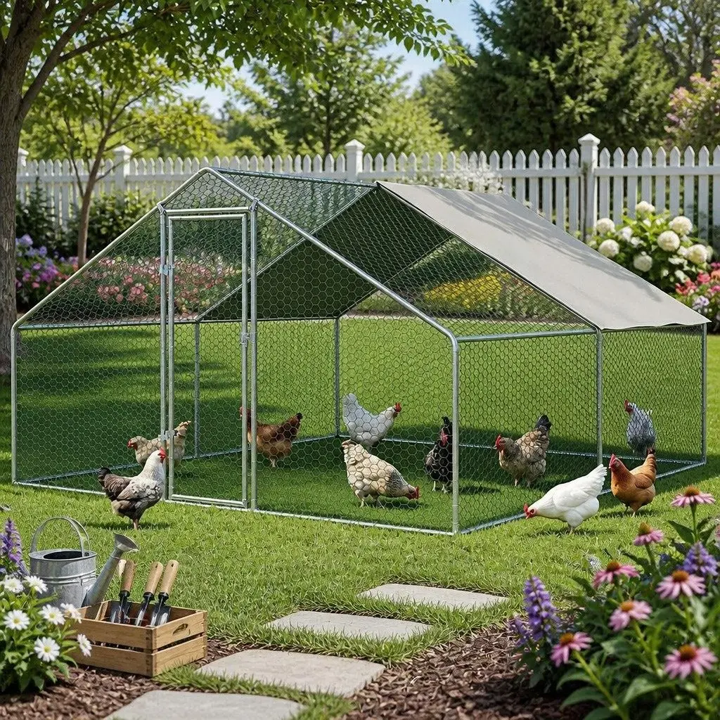 Galvanised Steel Chicken Coop Cage 3x4x2m for Poultry