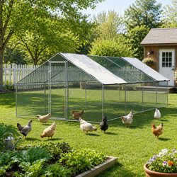 Spacious Chicken Coop Cage 3x8x2m in Galvanised Steel