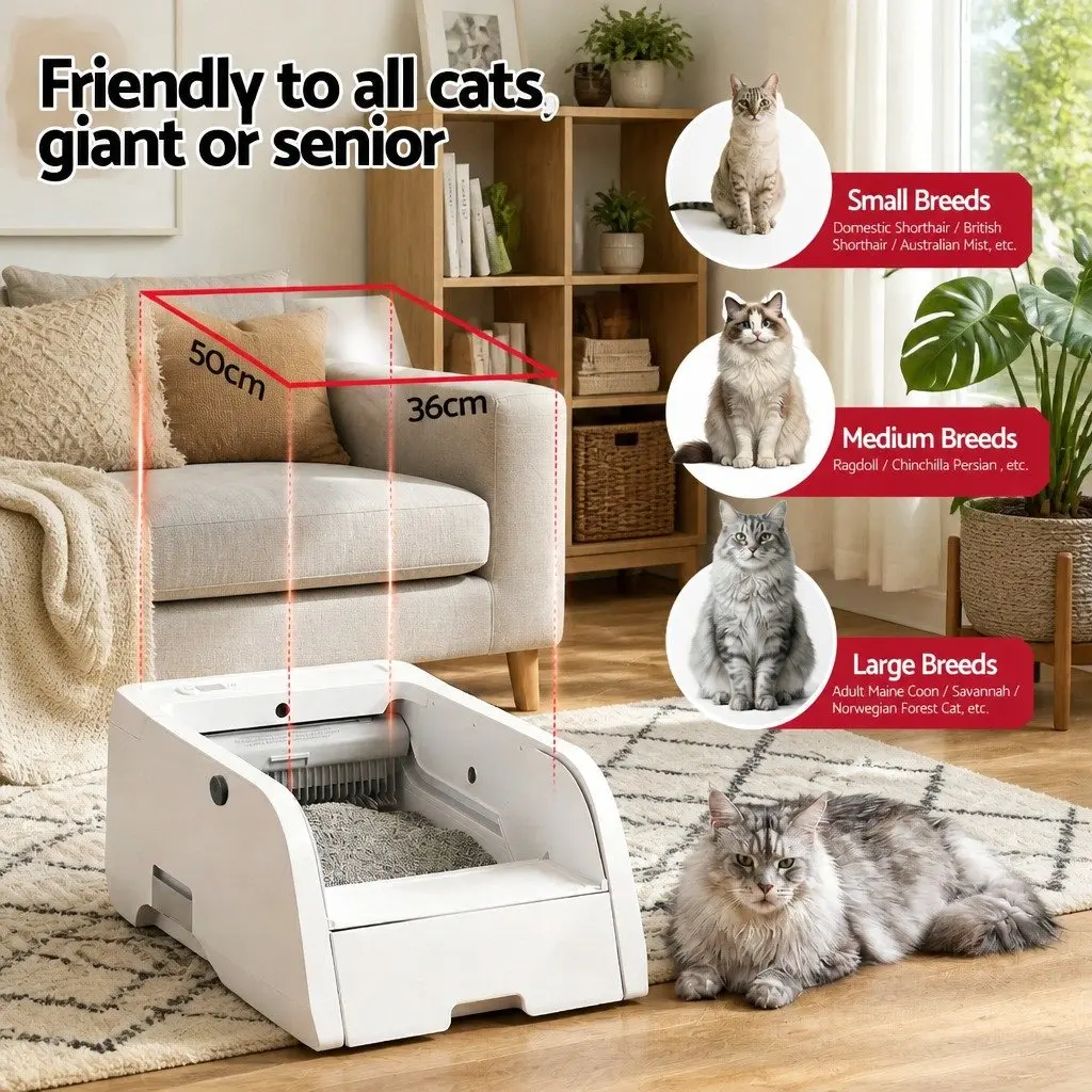 Automatic Cat Litter Box ABS 5L White