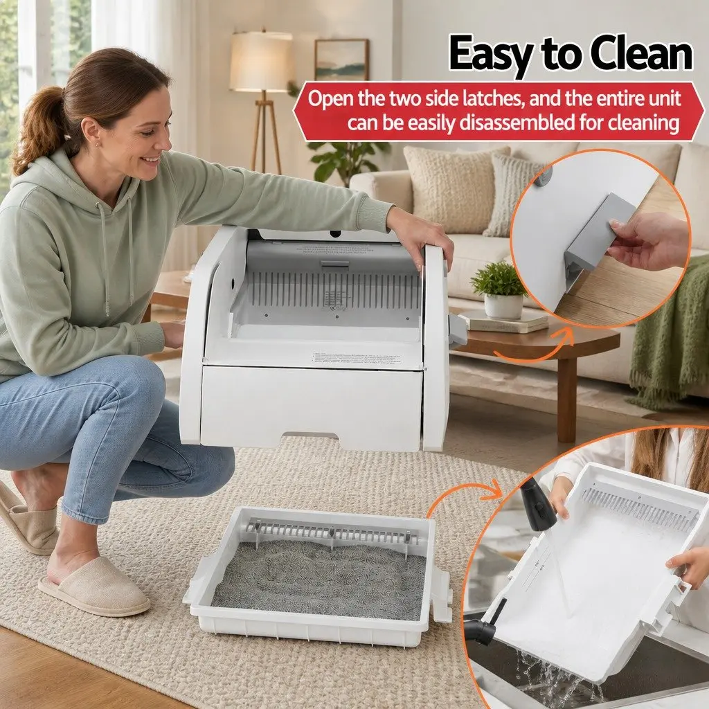 Automatic Cat Litter Box ABS 5L White