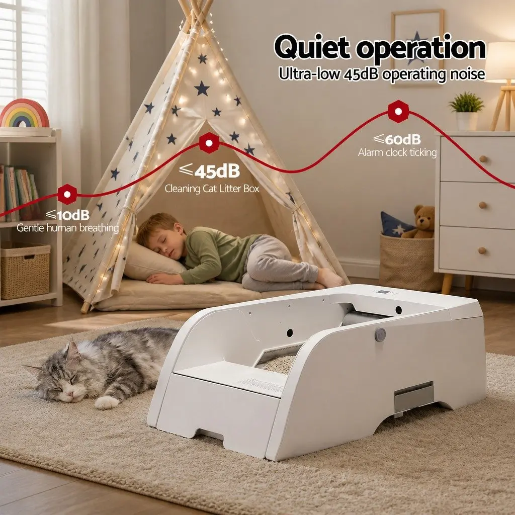Automatic Cat Litter Box ABS 5L White
