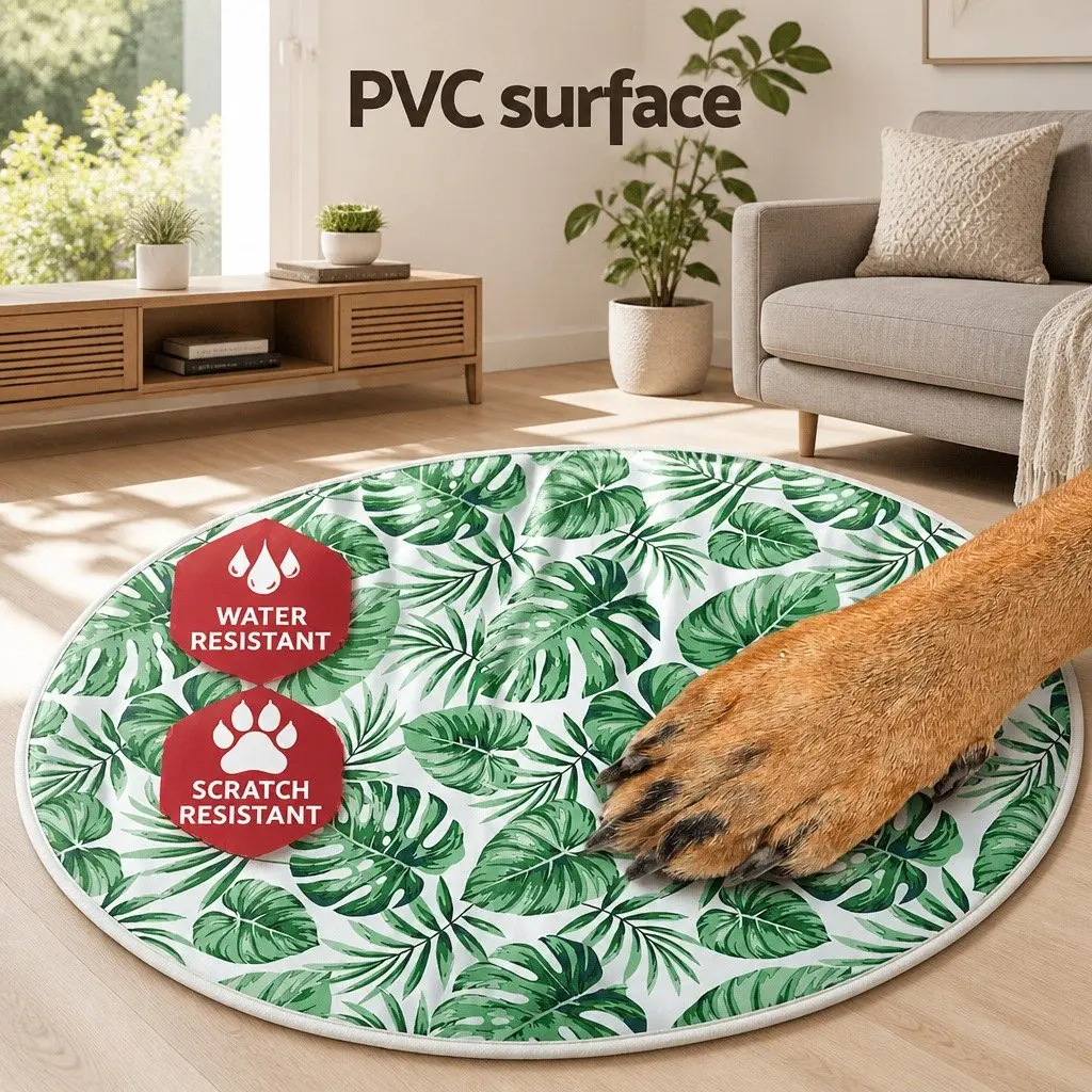 Pet Cooling Mat Gel Self-Cool Dog Cat Round Bed Cushion Summer Non-Toxic PVC